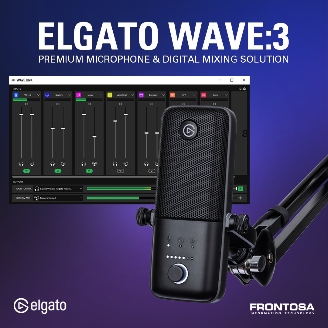 FrontosaIT's tweet image. Video creators, streamers and podcasters can all agree- nothing ruins good content like bad audio 🎶

Available now through Frontosa!
frontosa.co.za/where_to_buy.a… 

#ElgatoWave #ContentCreator #StreamingAccessories #VideoProduction #FrontosaIT