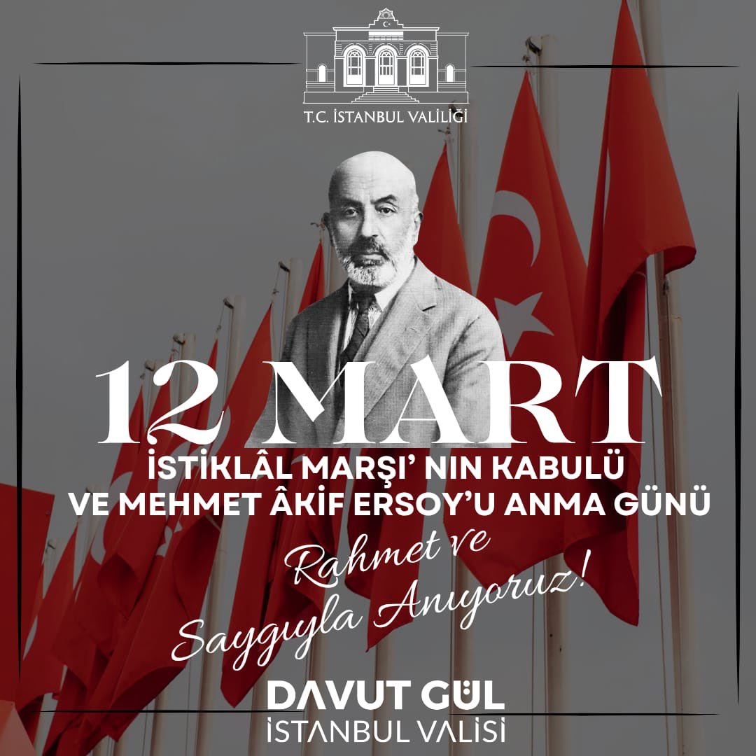 Yüz binlerce şehidimizin, milyonlarca gazimizin ve tüm milletimizin verdiği varoluş mücadelesi destanının adı…
Kalemine sağlık…
Ruhuna sağlık…
Yüreğine sağlık…

İstiklâl Marşımızın kabulünün 105. yıl dönümünde; aziz milletimizin bağımsızlık iradesini, sarsılmaz imanını ve