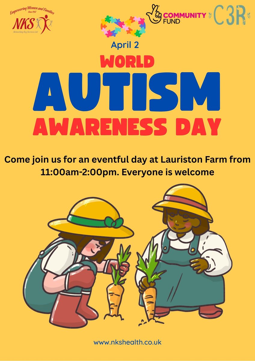 nkshealthltd's tweet photo. 🌟 Celebrate World Autism Day at Lauriston Farm! 
Join us on April 2, 2026, with the Climate Action Fund to promote understanding, acceptance, and inclusion of autistic individuals. Learn, share, and support together. Call 01312211915 or email nks@nkshealth.co.uk to take part. https://t.co/EaqG42Yvls