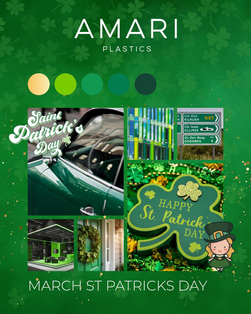 🍀 Bring St Patrick’s Day to life with vibrant greens and glittering golds.

From party décor and retail displays to vehicle graphics, we’ve got the materials you need.
🟢 ACM
🟢 Acrylic
🟢 PVC Foam
🟢 Coloured Vinyl
🟢 Vehicle Wrap

Call our team to find the perfect shade.