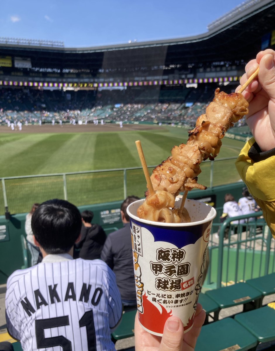 gromsyellow's tweet photo. 甲子園なら焼き鳥🐔
これでやきう観戦は万全٩( 'ω' )و
#阪神甲子園球場 #阪神タイガース #埼玉西武ライオンズ #オープン戦 2026/3/11 https://t.co/pk6xqR09fD