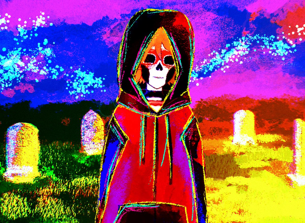 If you aren’t reading ghost friends you are missing out on some colorful art!!

New update: ghost-friends.com/story/arc-1-ch…