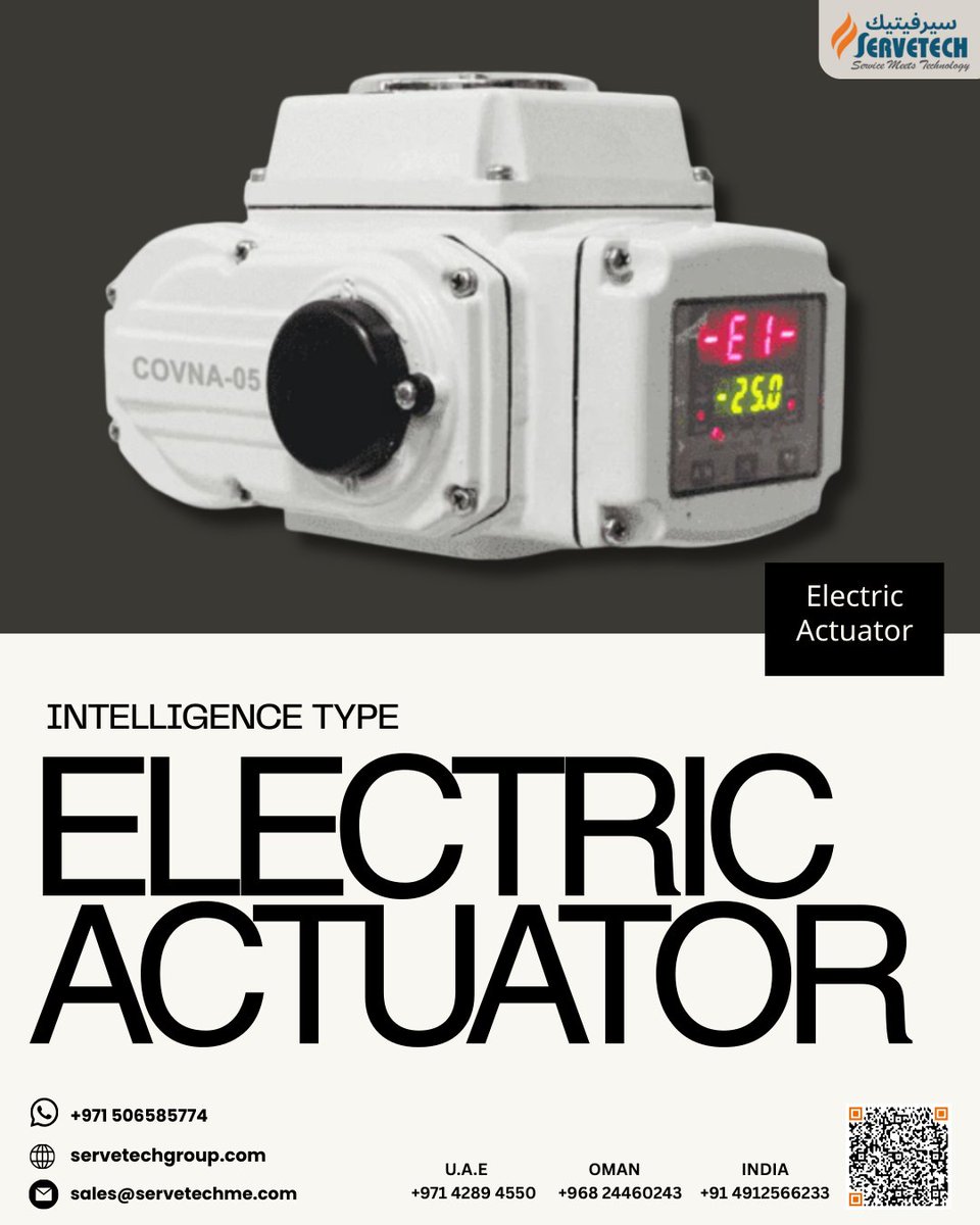 Servetech_'s tweet image. 🖥️ Intelligence-Type Electric Actuator 
Aluminium-alloy actuator with LCD angle display, IR wireless remote or PLC control — models C-05–C-400, rated 1.0–6.4 MPa. 📡⚙️

#ElectricActuator #Automation #Servetech