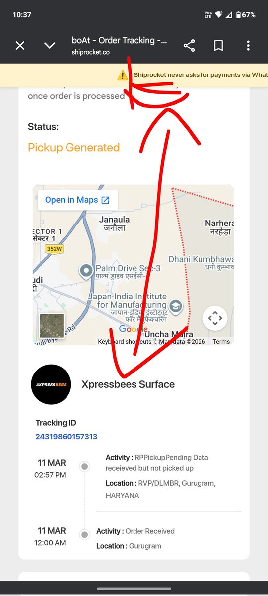 SahilB40980's tweet photo. Today no response @boAtSupport1 @RockWithboAt @amangupta0303 ,@ShiprocketCare ,@XpressBees_IN  24 hours completed boat told 2-3 days ,next time 24 to 48 hour same on your all https://t.co/aXij4IyiLq