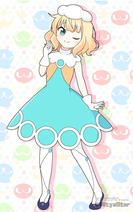 Skebのおまけで描いた衣装チェンジマールの差分でマール衣装シャロちゃん