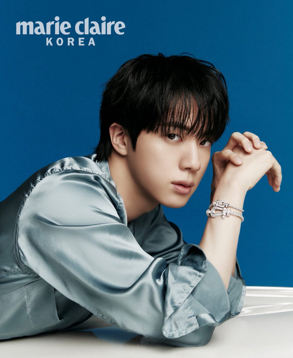 WORLDMUSICAWARD's tweet photo. Mr Worldwide Handsome #JIN is irresistible on the cover of  Marie Claire Korea, rocking Fred jewellery! 👏🕺🏻📸 ✨💫💎📿🌟📰🇰🇷🔥👑💙💜

JIN FOR MARIE CLAIRE KOREA 
#JinxMarieClaire #JinxFREDJewelry 
#FREDJewelry @FREDjewelry 
#BTS @BTS_twt https://t.co/U368MiPfsp
