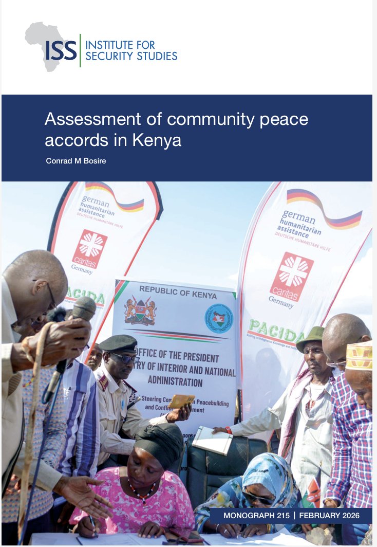 BosireConrad's tweet photo. My latest publication 'Assessment of community peace accords in Kenya' published by @issafrica in February 2026. The book examined community peace accords in seven counties: Turkana, Marsabit, Mandera, Wajir, Isiolo, Garissa, and Tana River. https://t.co/5hA8cVDoFf via @ISSAfrica