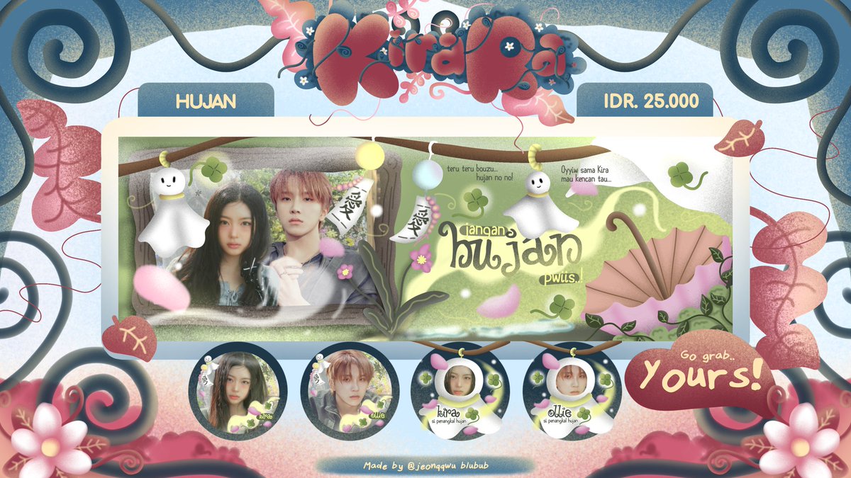 HUBLAA LAGI!!! Kali ini aku akan open titip untuk katalog Hujan 🍀⭐, dan ada sedikit update yaitu chibi version! *bisa milih yaa mau versi manaa, dengan harga tertera di pict! 

Pemesanan bisa via reply, dm, maupun tele < t.me/pweetykira> dengan notes selalu mt yaa!