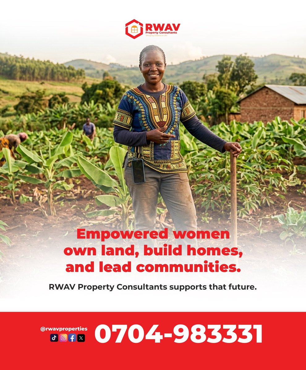 rwavproperties's tweet photo. Ready to own your piece of land?
Turn your dreams into a home and your vision into a legacy.
Call us today and start your journey.
📞 0704-983331

 #rwavproperties  #landforsale #realestateuganda #propertyforsale #landinvestment https://t.co/xXgtrFnlCh