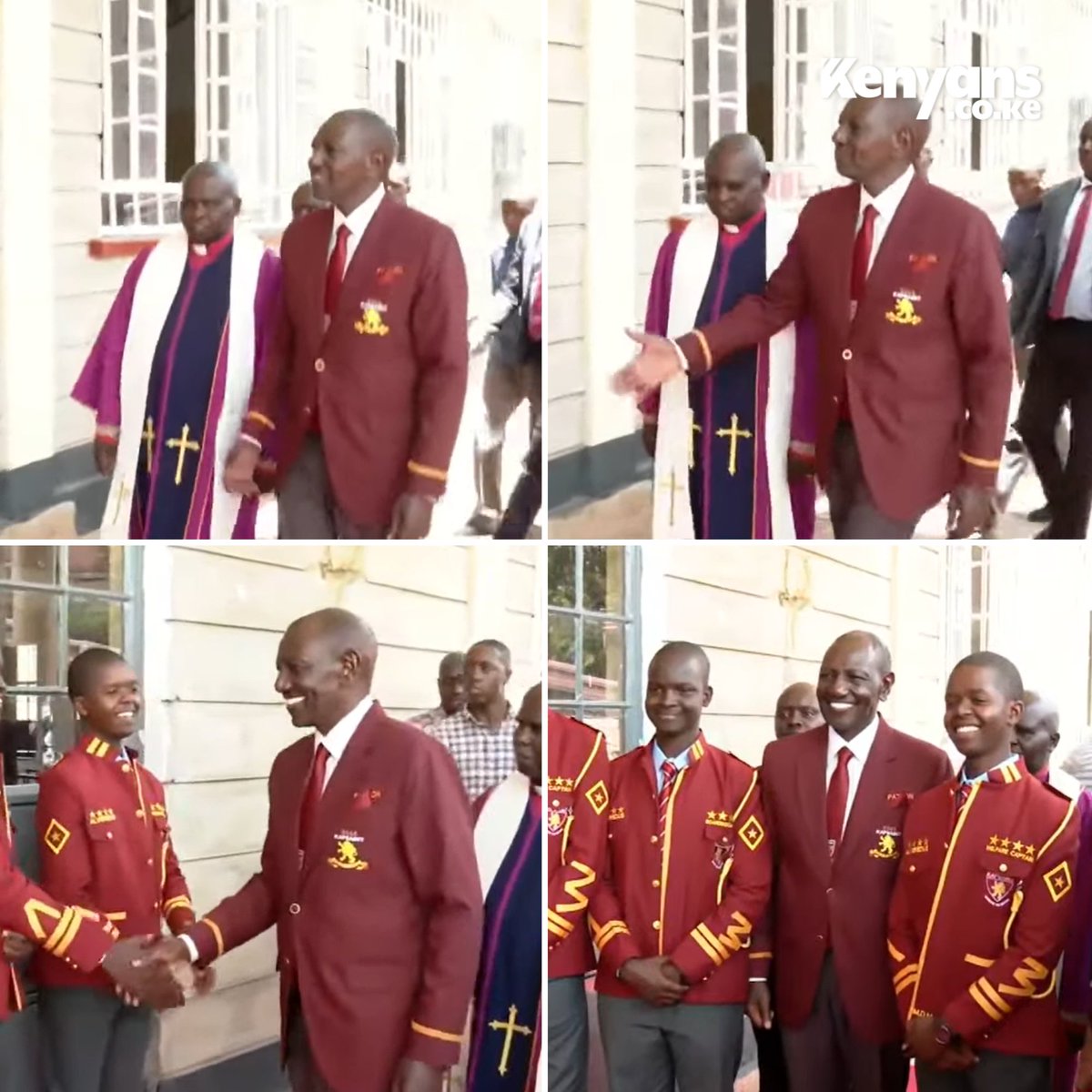 Kenyans's tweet photo. President Ruto dons uniform of his former school, Kapsabet Boys High School https://t.co/PScZyrhLX7