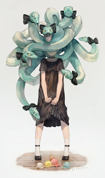 【お知らせ】 さんとのコラボで、メデューサちゃんが立体化しますイラストの細かい部分まで丁寧に再現していただきました…! 数日にわたって詳細をお知らせしていく予定なので、お付き合いいただけたら嬉しいです。