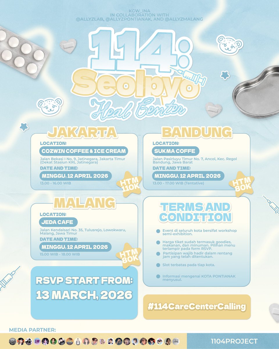 JUNSEO_INA's tweet photo. [MEDIA PARTNER]
📞𝟭𝟭𝟰: 𝗦𝗲𝗼𝗹𝗽𝘆𝗼 𝗛𝗲𝗮𝗹 𝗖𝗲𝗻𝘁𝗲𝗿 ༘⋆
2026 Geonwoo Birthday Cafe Event 𝘣𝘺 1104project

🩹𝘑akarta, 𝘉andung, 𝘔alang, 𝘗ontianak
🩹 Sunday, 12𝘵𝘩 𝘈𝘱𝘳𝘪𝘭 2026
𝙍𝙎𝙑𝙋 on 13𝙩𝙝 𝙈𝙖𝙧𝙘𝙝 2026 𝙖𝙩 6.30𝙥𝙢

#114CareCenterCalling #GEONWOO #건우