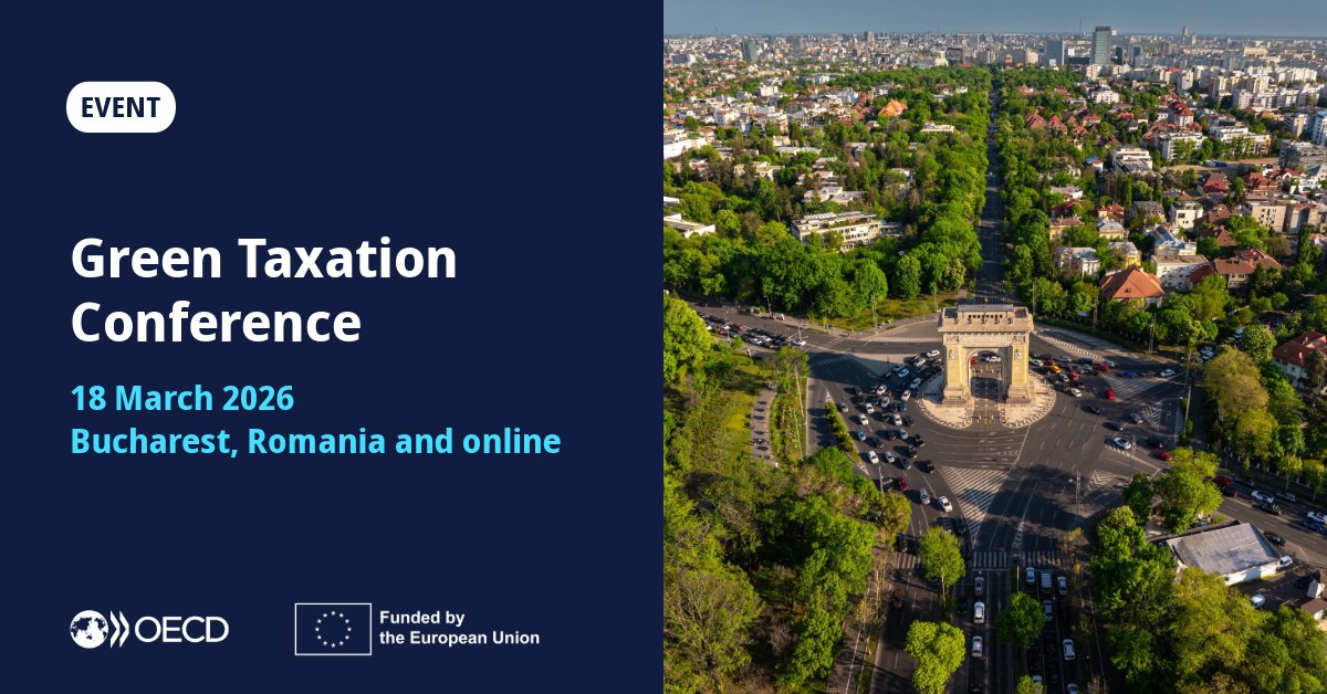 OECDtax's tweet photo. How can a green tax reform help Romania tackle climate change while protecting households’ energy affordability?📅Join us on 18 March (8am CET) to explore tax reform options for Romania’s residential buildings &amp; transport sectors➡https://t.co/rzM8Bg71Ev 

#TSI #EUReformSupport https://t.co/y5wfwGtPRo