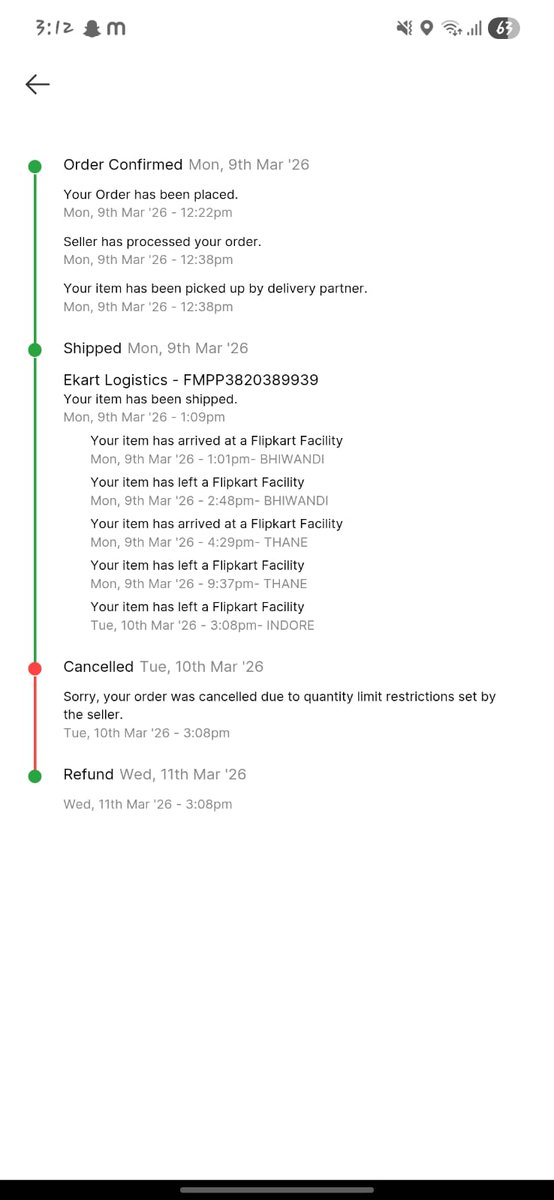 Deepakatwal86's tweet photo. @Flipkart Shipped my iPhone 16 order and cancelled it 3 times with same reason “quantity limit”.
Refund delays, price increased &amp; bank offer lost = financial loss.
Need resolution or compensation ASAP.
Order ID: OD336764775923207100
#Flipkart #ConsumerRights
#RefundIssue #serice https://t.co/IwdpTdouha