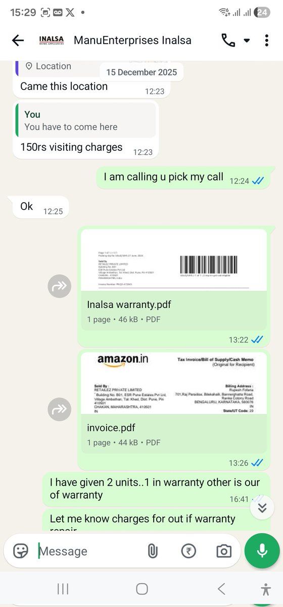 rupesh_fofaria's tweet photo. I am continuing on this thread, had given both my blenders to service center and that person has ran away and not returning my units. Inalsa is not doing any due diligence while selecting their partners and turning out to be frauds. I plan to lodge a police complaint now. https://t.co/k2PBruBvy4