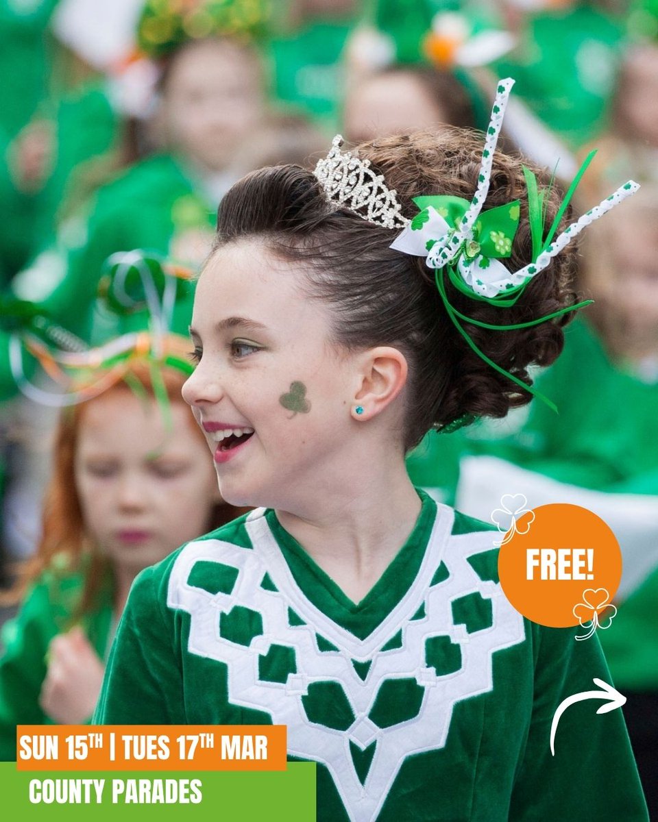 Limerick_ie's tweet photo. Top Events this St. Patrick’s Weekend! ☘️
From the vibrant St. Patrick’s Day Parade led by Grand Marshal Ava Crean, to the high‑energy 54th International Band Championship, plus a free open‑air concert at Arthur’s Quay Park featuring incredible artists💚 #LimerickEdgeEmbrace https://t.co/5Cm6knJmiv