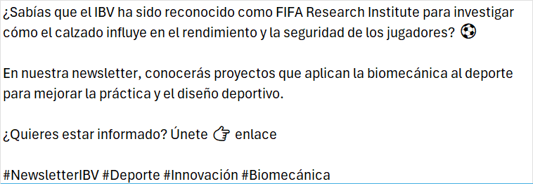 Instituto de Biomecánica (IBV) tweet media