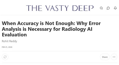 Radiology_AI's tweet image. When Accuracy is Not Enough: Why Error Analysis is Necessary for Radiology AI Evaluation radiologyai.substack.com/p/when-accurac…  #blog #metrics #ErrorAnalysis