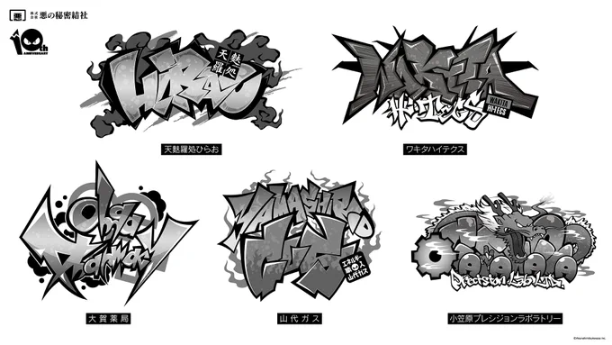 YABAIKAMEN Body Art Sticker[monochrome] 