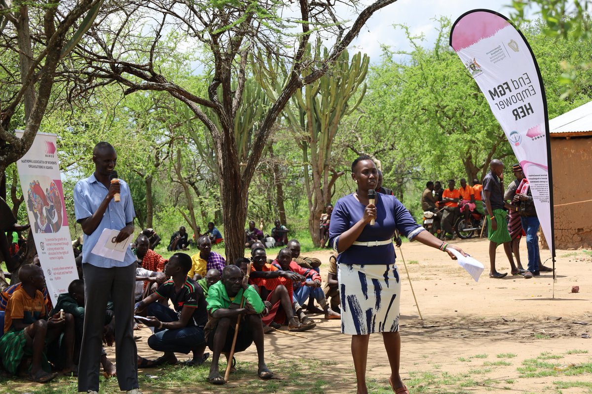 KaramojaWomen's tweet photo. In Nakoyen, Moroto together with @NAWOUga led a powerful cross-border dialogue to tackle rising #FGM cases along Uganda-Kenya. Key takeaways:Police to arrest cutters and parents crossing boarders,Referral pathways mapped for faster response,Women urged to embrace gov't program. https://t.co/aFrieadsAc