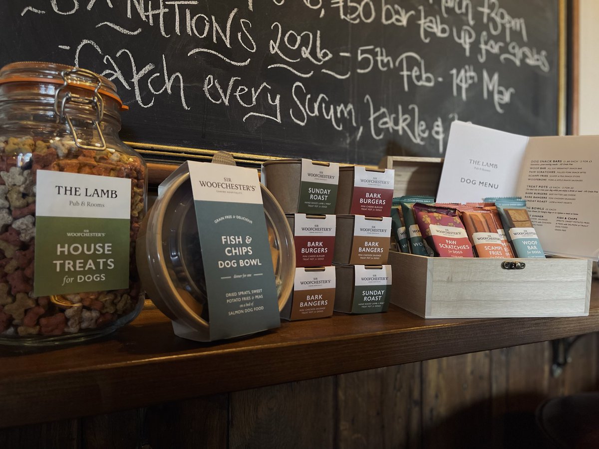 LambHindon's tweet image. New arrivals for our furry friends 🐶🐾 

Staying for the night? Popping in for a drink? Dinner? Why not bring them along and treat them as well! 🍻🐾

#dogfriendly #youngspubs #pubwithrooms #countryside