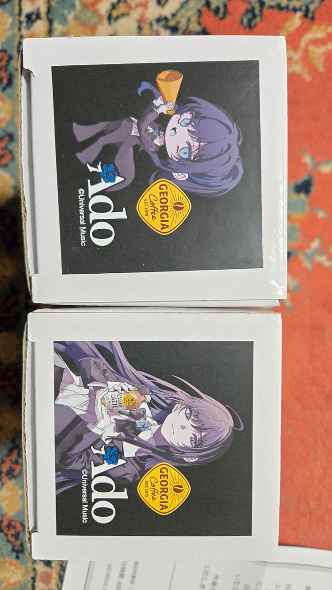 KAG4458's tweet photo. ジョージアのAdoコラボ 珈琲専科ペアマグ　届きました～ https://t.co/aelFiO9rXM