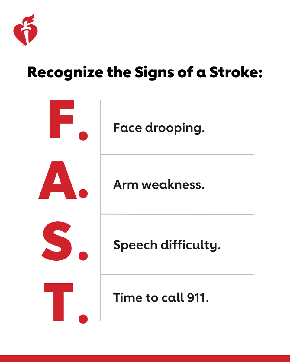 American_Stroke's tweet photo. New guidelines on ischemic stroke (those caused by a blood clot in the brain) stress getting to the hospital quickly and knowing when symptoms started. Knowing the time helps your medical team pick the most effective treatment, giving you the best chance for recovery. https://t.co/OiKUdUGBjb