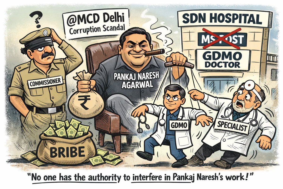 PressSubodhJain's tweet image. कमिश्नर कोई भी हो लेकिन चोरों के खेल में दख़ल की औक़ात किसी की नहीं है!

बात हो रही @MCD_Delhi की है और खेल किया है भ्रष्टाचार के आरोपी और आयुक्त पर भारी पड़े #Pankaj_Naresh_Agarwal ने!

मामला #SDN_Hospital मे #MS लगाने का है और यहाँ फिर माल लेकर Specialist की जगह GDMO काडर के