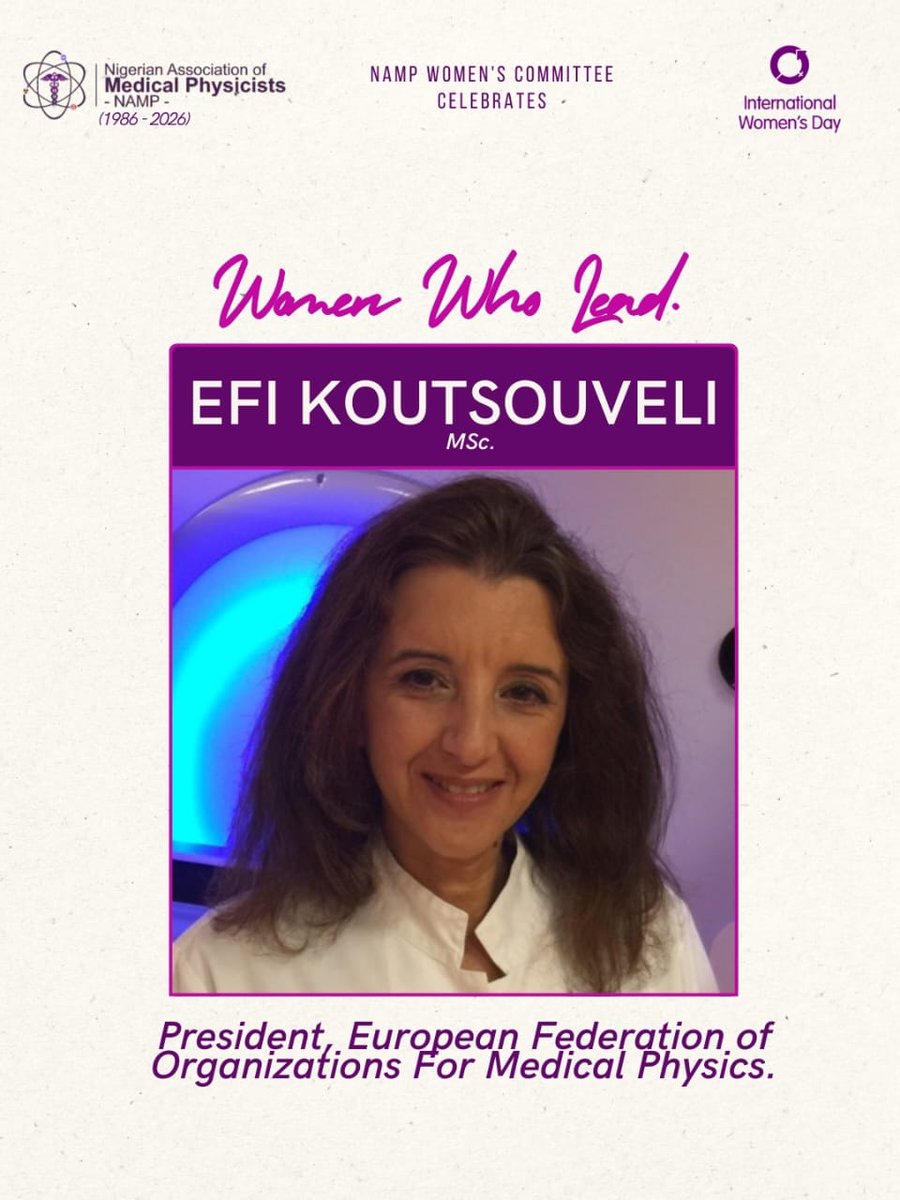 NAMPNigeria's tweet photo. From the first medical physicist Marie Curie to today’s incredible female presidents  who  give thier all for others.

Today, we honour you:
1. Marie Curie
2. Eva Bezak PhD, FIUPESM, FATSE @IOMP_Official 
3. Efi Koutsouveli Msc @efikou 
4. Anna Barnes PhD, FIPEM, Csci @ipemnews https://t.co/Rx48LVVEMZ