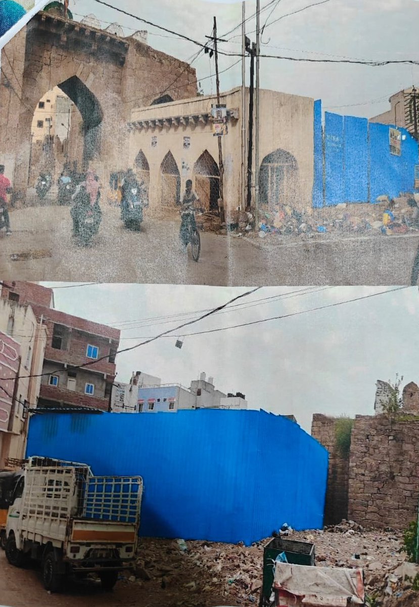 General96472783's tweet photo. @TelanganaCMO @revanth_anumula Illegal Encroachments &amp; Unauthorised Constructions going on adjacent to Fateh Darwaza Moat &amp; Behind Moti Darwaza of Golconda Fort - @ASIGoI @Collector_HYD @Comm_HYDRAA @GHMCOnline Please Remove Encroachments and Take Action against Land Grabbers. https://t.co/1xVA926P6B