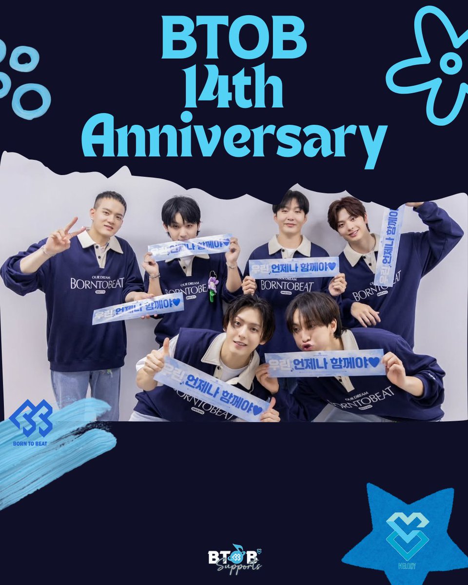 BTOBSupports's tweet photo. Happy 14th Anniversary to BTOB! 💙

14 years of incredible music, unforgettable performances, and countless memories with Melody Thank you for always sharing your voices, your laughter, and your sincerity with us

Here’s to many more years of music, happiness, and moments together

14 YEARS WITH BTOB
#1to4EverWithBTOB