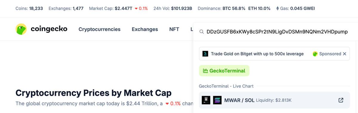 MachineWar47056's tweet photo. We got listed on @GeckoTerminal

https://t.co/oblk1G9E89 https://t.co/5wO6GAkpPW