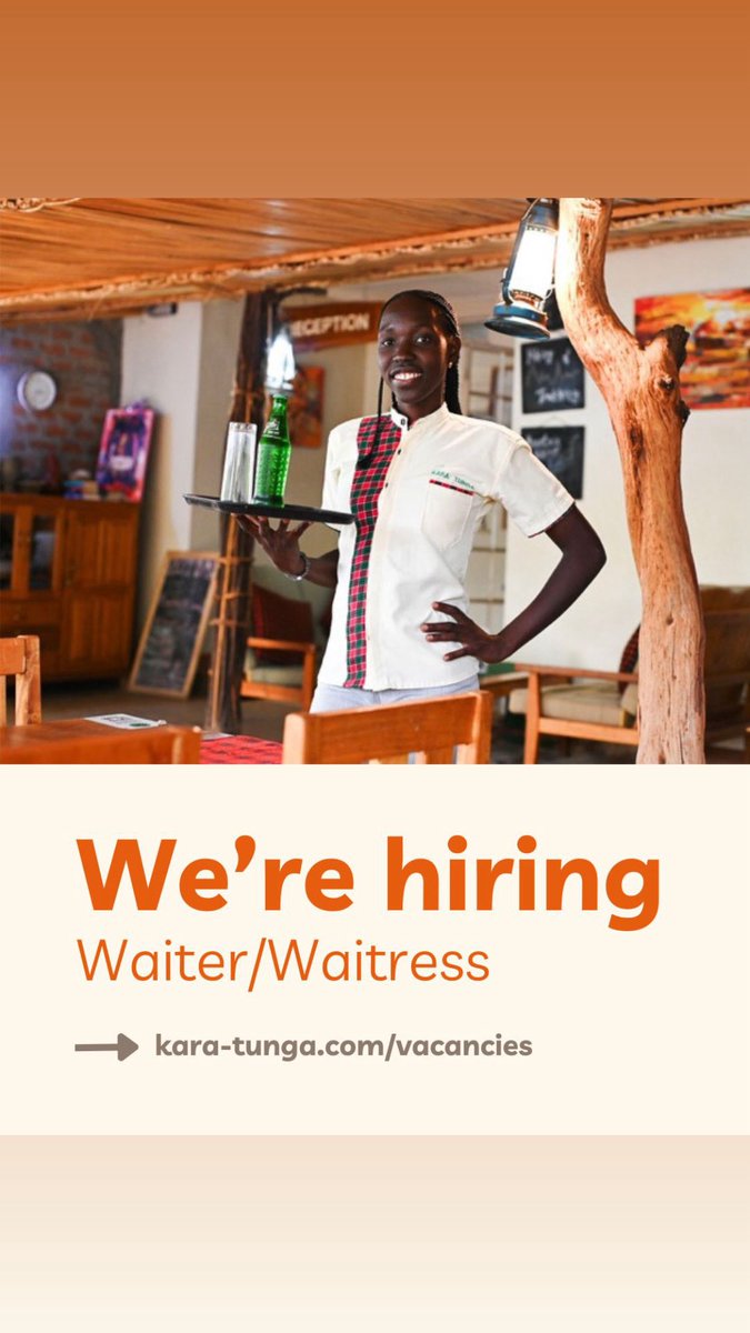 karatungatours's tweet photo. We are hiring in Moroto!

Kara-Tunga Arts &amp; Tours is looking for motivated people to join our team in Karamoja.

Open roles:
• Waiter / Waitress
• Front Desk Officer
• Tour Consultant

Check the full details on our website Vacancies page.

#DiscoverKaramoja #ExploreUganda https://t.co/JCphTWmIjp