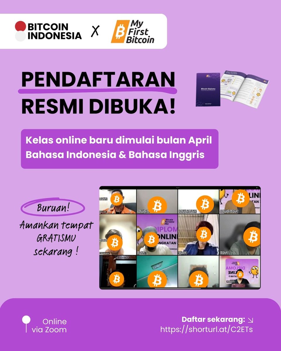bitcoinindo21ID's tweet photo. Capek pengen banget belajar Bitcoin tapi seringkali malah kena zonk? Kelas ini buat kamu!🔥

Kurikulum Bitcoin kelas dunia yg terbaik! 

100% GRATIS tanpa udang dibalik batu lagi!

Daftar sekarang! 
🔗 https://t.co/6m01wIUhj0

#bitcoin #btc #myfirstbitcoin #education ... https://t.co/3kLbJdgCyW