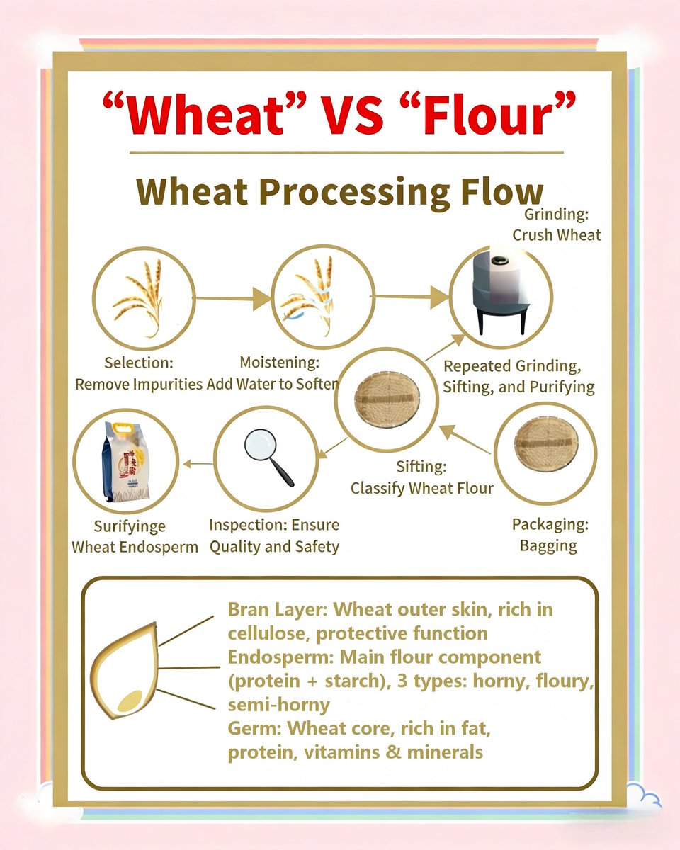 Greta5599612867's tweet image. During harvesting, transportation, and storage, wheat may contain various impurities such as dust, stones, straw, and other seeds.
Removing these impurities is essential to protect milling equipment and ensure high flour quality
#FlourMill #WheatCleaning #GrainProcessing #Milling