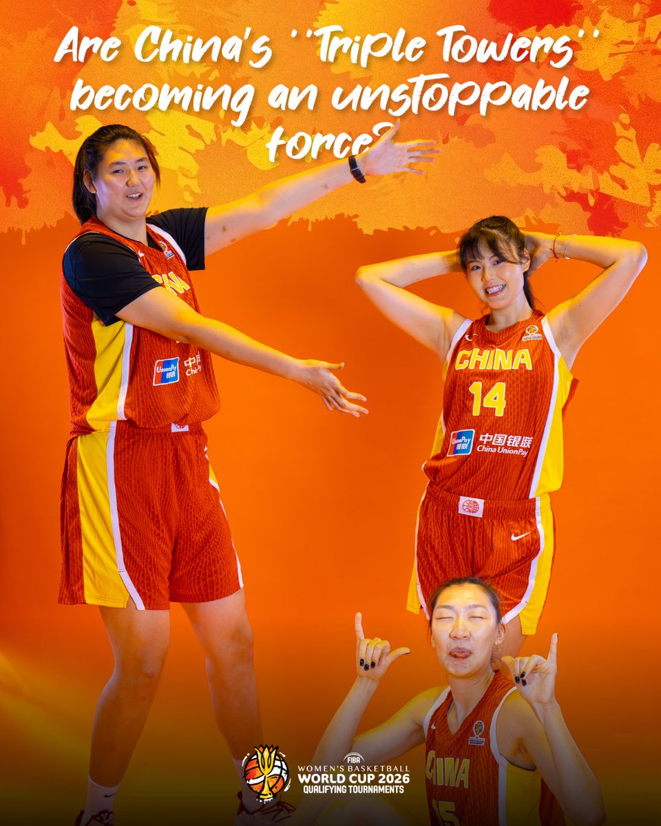 FIBAWWC's tweet image. Zhang Ziyu (7'3", 220cm).
Han Xu (6'9", 205cm).
Li Yueru (6'7", 201cm).

Can anyone stop this BIG 3? 🇨🇳 bit.ly/China-Towers

#FIBAWWC x #StepItUp