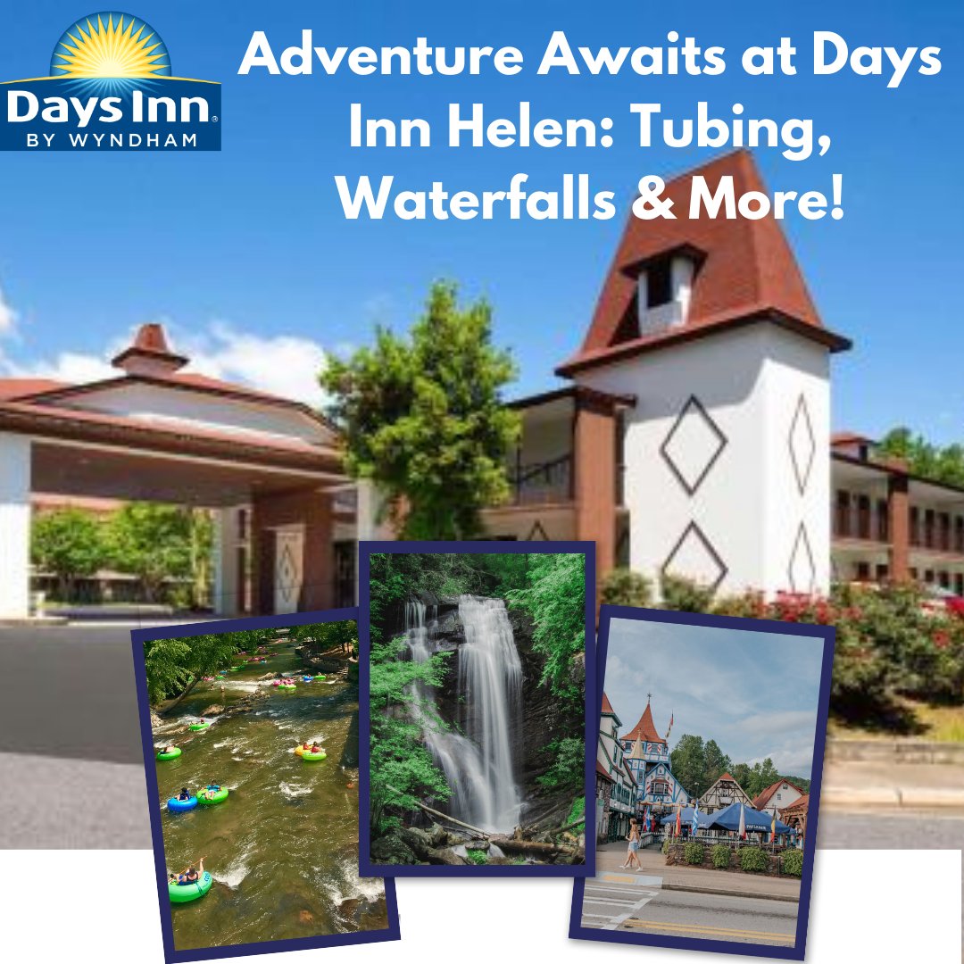 DaysH59574's tweet photo. "Looking for an unforgettable getaway?
Stay at Days Inn by Wyndham Helen and explore the best of Helen, GA!Book today  Call: +1 706-514-0348
https://t.co/NHQxIncPur Address: 101 Edelweiss Strasse Helen GA 30545
#HotelsInHelenGA #DaysInnHelen #HelenGeorgiaTravel #GeorgiaMountains https://t.co/8LBMXQHWJt