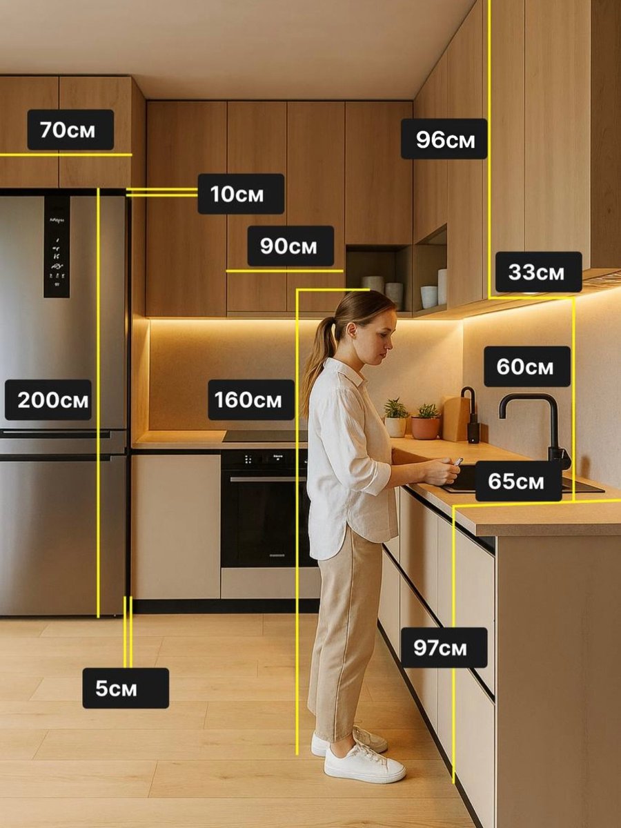 Interiorarchdes's tweet photo. Carefully selected dimensions are the key to a comfortable kitchen. https://t.co/sY9bsZAz4R
