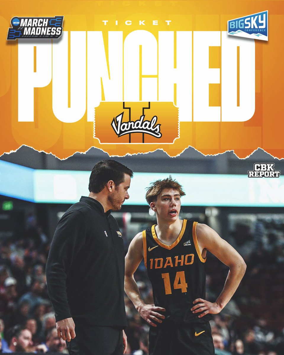 CBKReport's tweet photo. IDAHO WINS STARCH MADNESS AND THE VANDALS ARE HEADING TO THE NCAA TOURNAMENT FOR THE FIRST TIME SINCE 1990 🥔 https://t.co/XL3DQJ9O2m