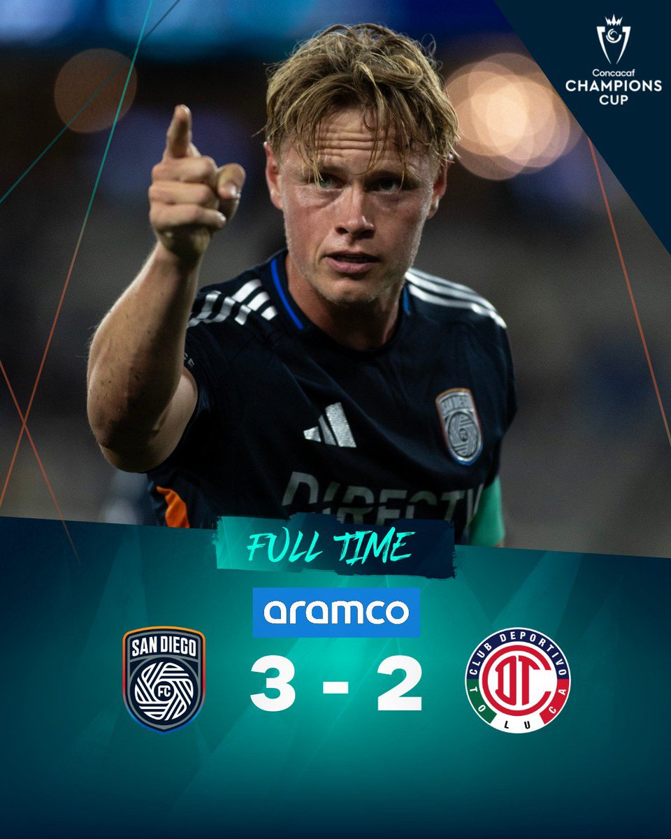 El <a href="/TolucaFC/">Toluca FC</a> 🇲🇽 sufrió en el Snapdragon Stadium, y pierde 3-2 el partido de ida de octavos de final de <a href="/TheChampions/">Concacaf Champions Cup</a> ante el @SanDiegoFC 🇺🇸, aunque logra llevarse un mínima desventaja para la vuelta en casa.

#ConcaChampions 🏆
#CONCACAFChampionsCup