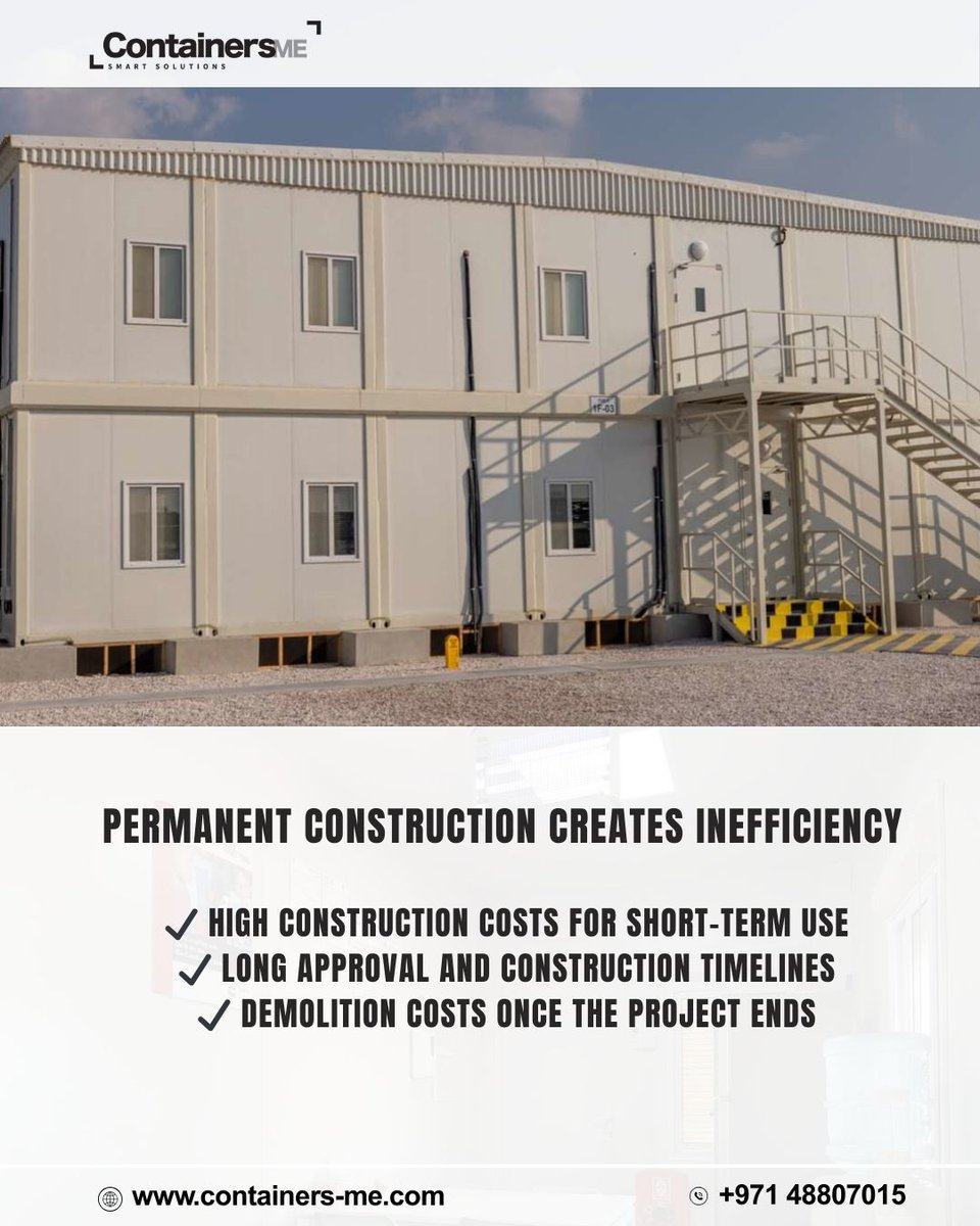 Containers_me's tweet image. Do Temporary Projects Need Permanent Buildings? 

Modular containers are a smarter solution for temporary projects.

#modularcontainers #modularconstruction #temporaryprojects #containeroffice