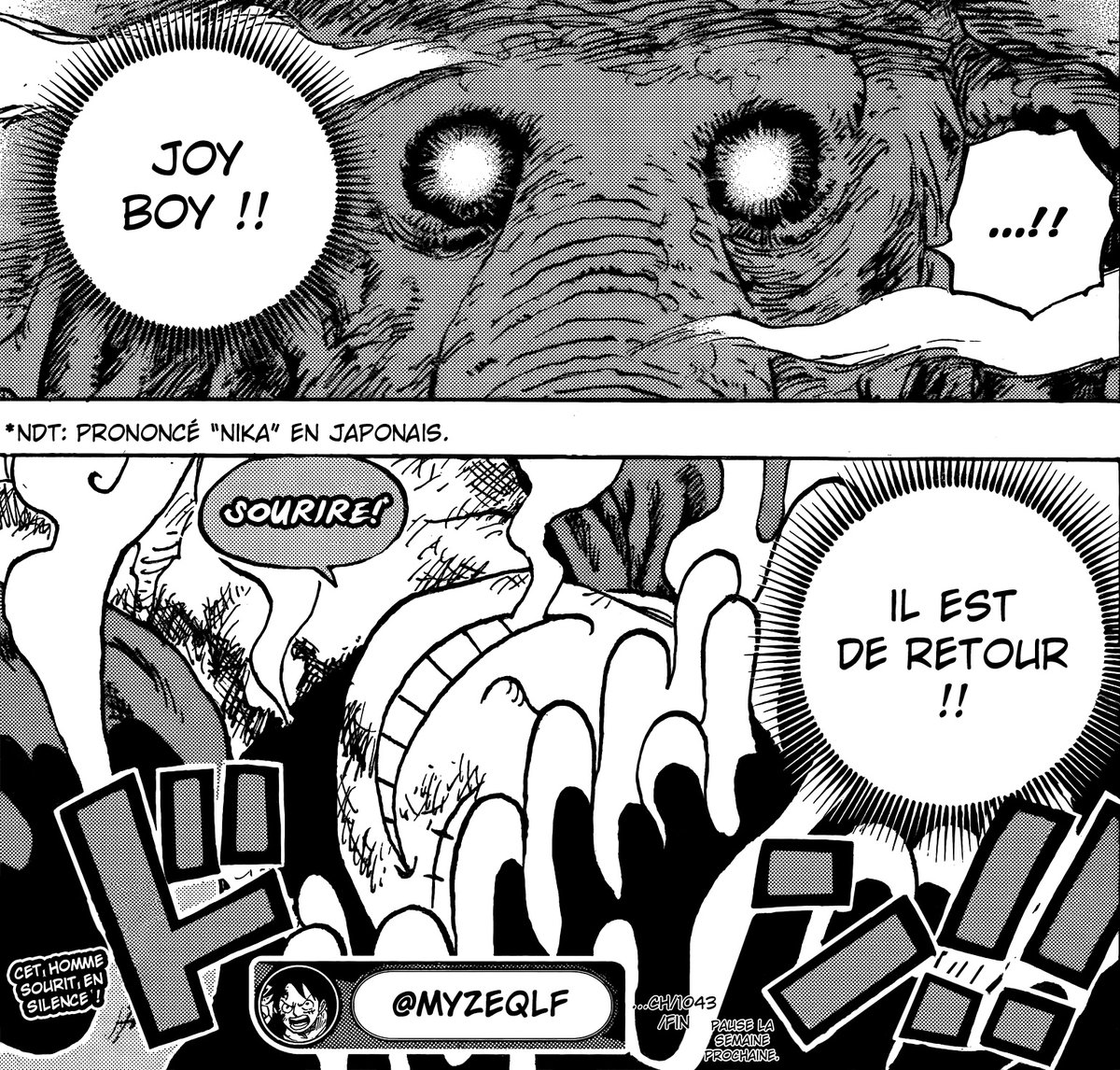 Il y a 4 ans on assistait à l'une des fins de chapitres les plus folles de tout les temps... 🍰

La première apparition de Luffy Gear 5, le retour de JOYBOY ! 🌍