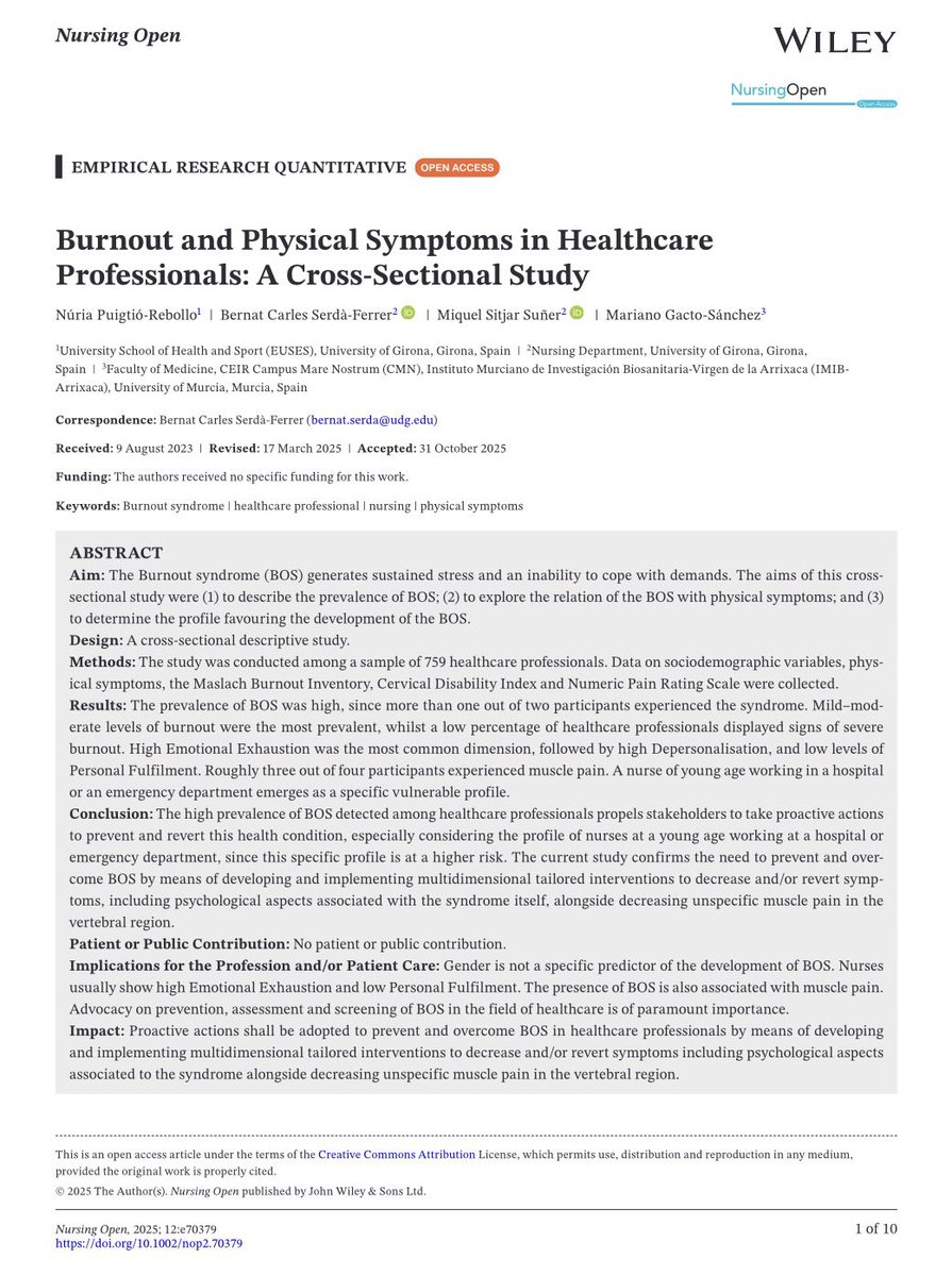 MarcPuigtio's tweet photo. La Núria Puigtió Rebollo ha publicat el seu primer article científic derivat de la tesi doctoral a la revista Nursing Open.

Una fita rellevant en el seu recorregut acadèmic. Enhorabona!!! 🔝 https://t.co/cocIS6y2yi