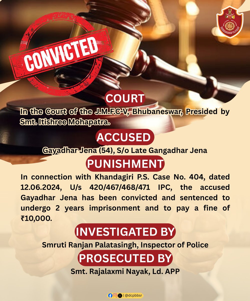 dcpbbsr's tweet image. #Conviction
#WeCareWeDare
#SuccessStories
@odisha_police 
@cpbbsrctc