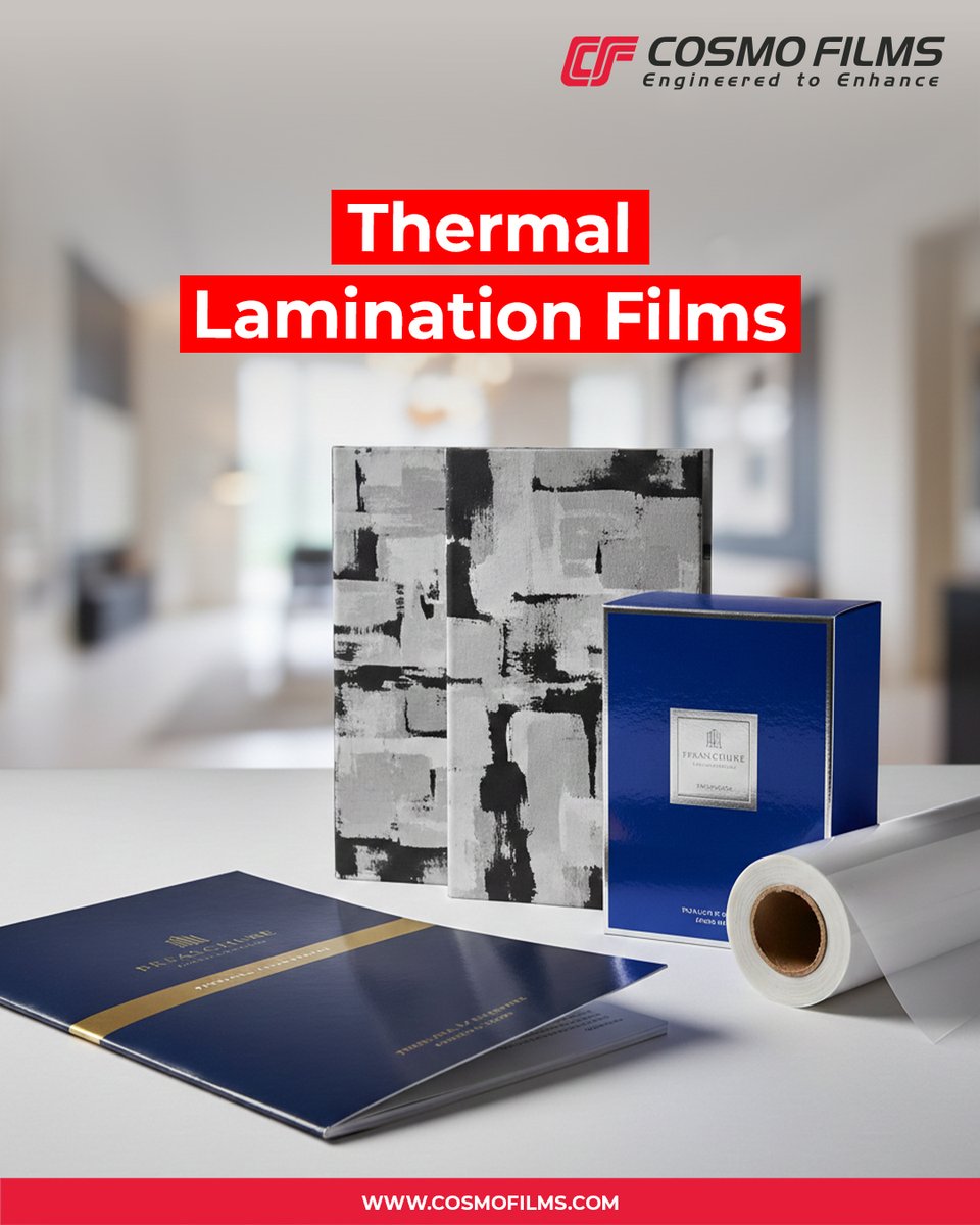 CosmoFilmsLtd's tweet photo. 𝐓𝐡𝐞𝐫𝐦𝐚𝐥 𝐋𝐚𝐦𝐢𝐧𝐚𝐭𝐢𝐨𝐧 𝐅𝐢𝐥𝐦𝐬 enhance durability, improve appearance, &amp; protect prints from moisture, abrasion, &amp; wear, helping packaging &amp; printed materials look professional &amp; last longer.

#cosmofilms #thermallaminationfilms #laminationfilms https://t.co/MMqZvwVFhl