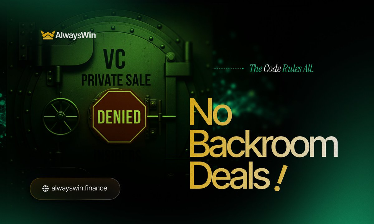 AlwaysWinFi's tweet photo. No VCs. No insider presales. 
No pump and dump schemes.

Built by a decentralized community of contributors for the community.
The code rules all. https://t.co/bVB9De2mMr