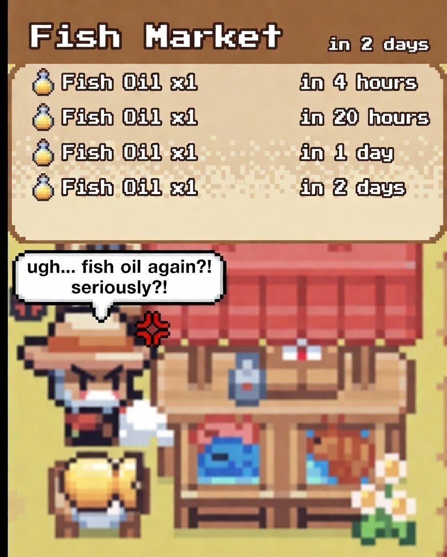 Fish Market Uncle : (exhausted after making fish oil nonstop) "I can’t do this anymore…" 🐟🛢️😵‍💫

Me : "Sorry Unc… Faction pet 50% XP bonus says you must keep cooking 😂📈"

<a href="/0xSunflowerLand/">Sunflower Land</a> 

#SunflowerLandFarm
#SunflowerLandWeekly
#memes #memesdaily #Funnymemes
#Web3Gaming