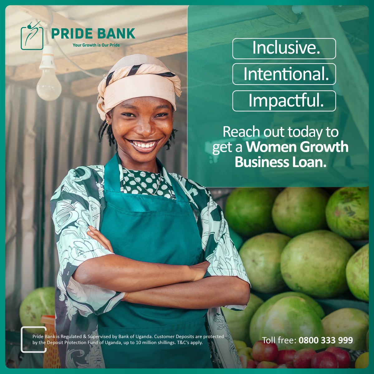 pridebankltd's tweet image. This March, we aren't just celebrating women, we’re investing in them! If you’ve been building, growing and
showing up for your business everyday, Pride is ready to offer you more than 2k for the fueling of the business, collateral free! ​

#TakePride   #ThursdayService