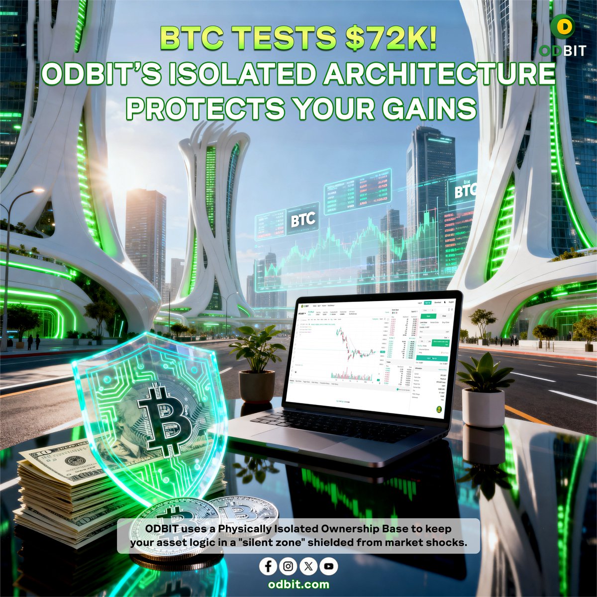 odbitOF's tweet photo. ODBIT: Secure Your BTC Gains 

BTC hits $72k! ODBIT’s isolated tech stops downtime. 
#BTCPump #MarketVolatility #AssetSecurity #ExecutionCertainty #SystemStability https://t.co/wtxeIxD8UO