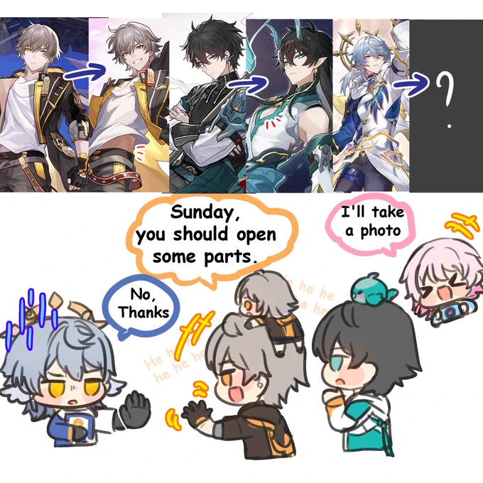 Open ?! 😅
#hsrcreators #honkaistarrail #caelus #danheng #sunday #march7th #Planarcadia #Trailblazer 